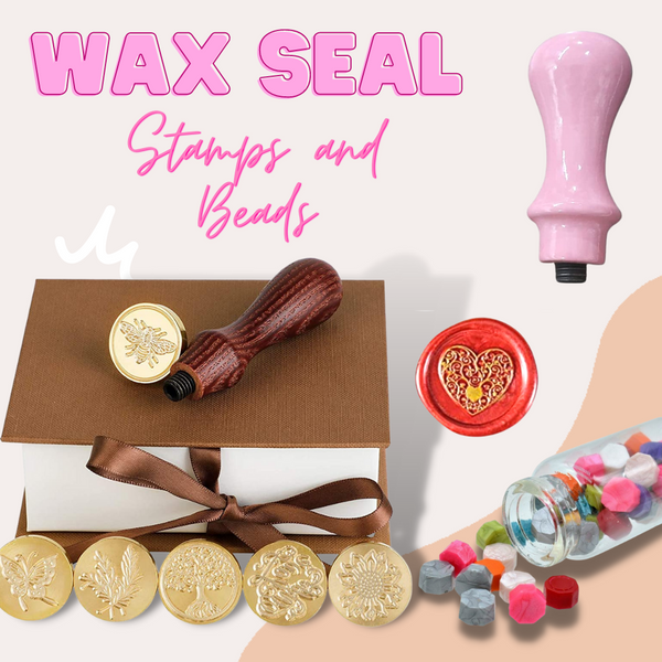 JCmart Wax Seal Kit, 720 Pcs Sealing Wax Beads, 2 Pcs Wax Seal Stamps,Seal Wax Warmer and Spoon,Sealing Wax Kit for Invitation and Decoration