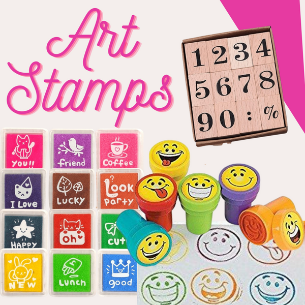 Wooden Stamp Kit Town Theme Stamps Sets For Kids Arts And Crafts