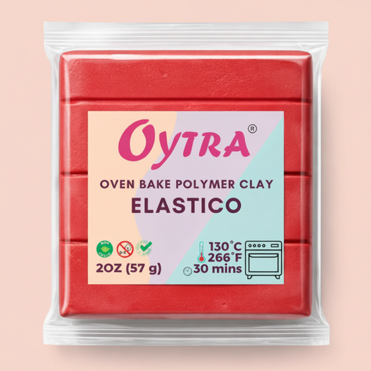 57 Grams (04 Red) Polymer Clay Oven Bake for Jewlery Making Elastico Series