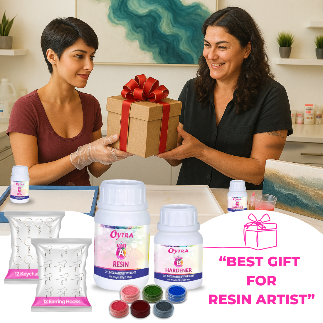 Resin Liquid Art Keychain & Earrings Making Kit