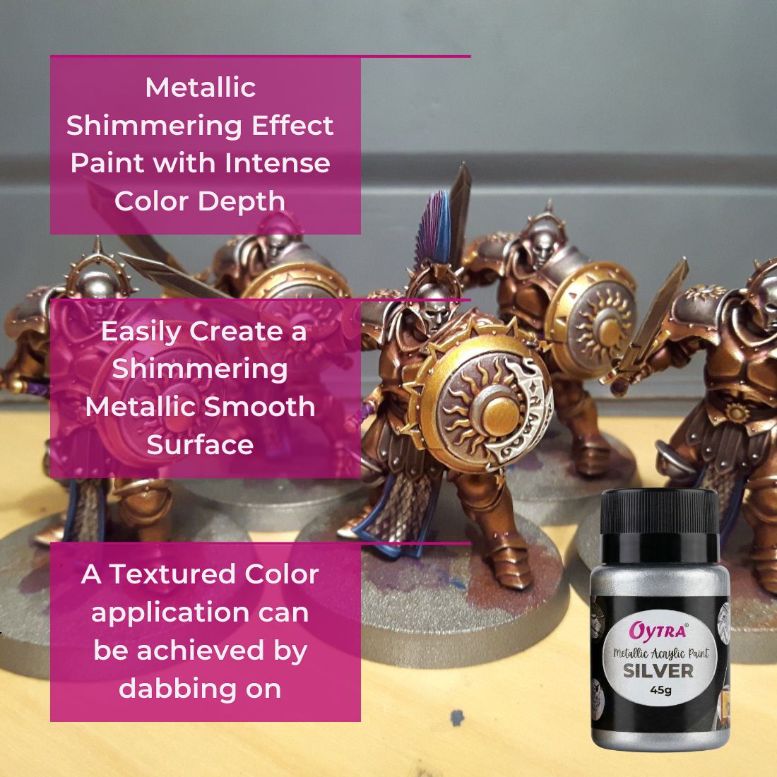 45 Grams Metallic Acrylic Paint (Silver)