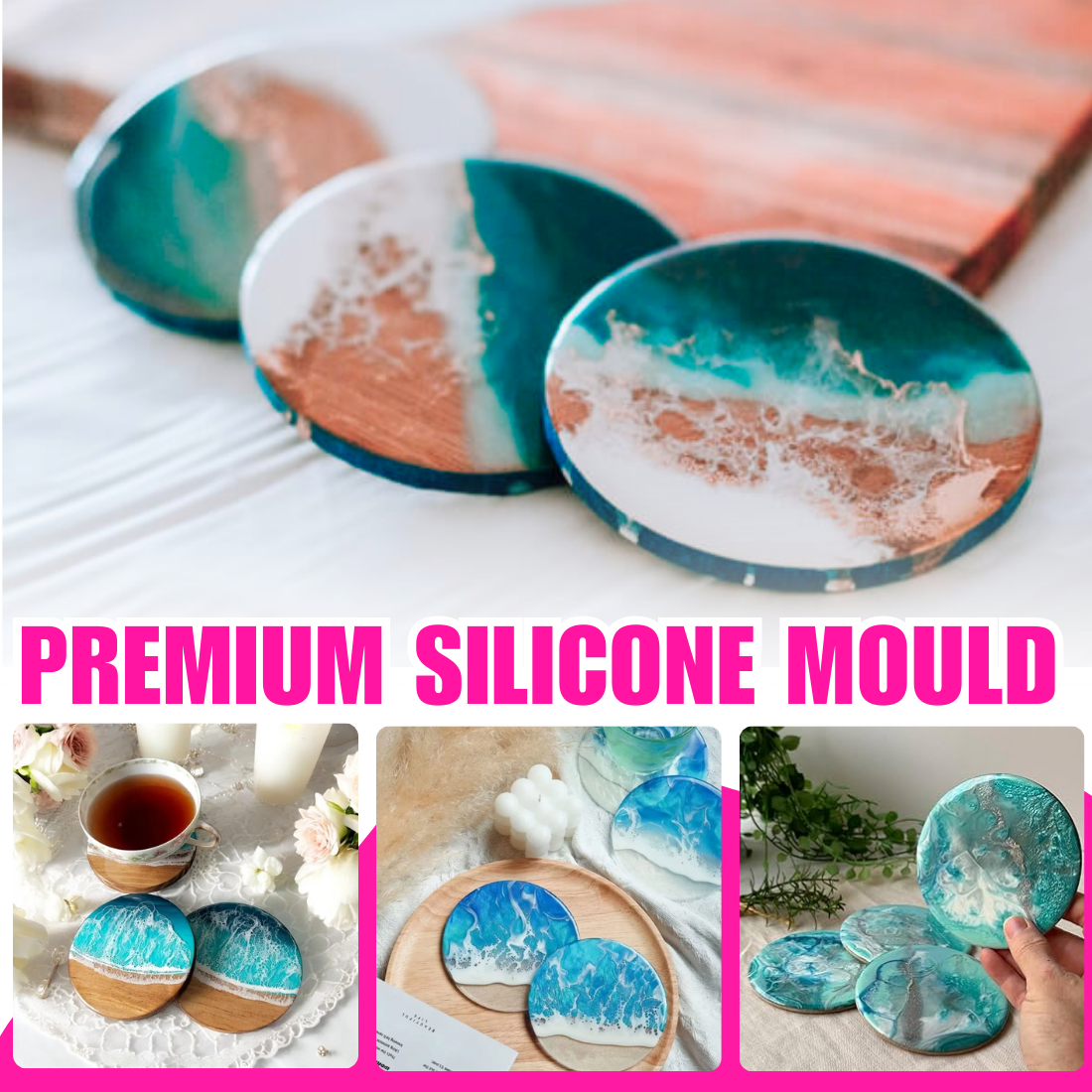 Round Coaster Resin Art Mould 4 Inch