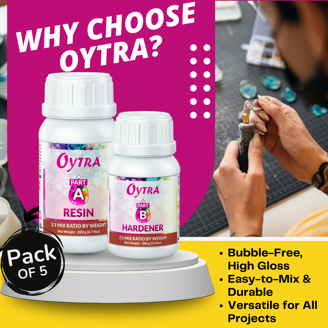 5 x 300 Grams 2:1 Art Resin Kit