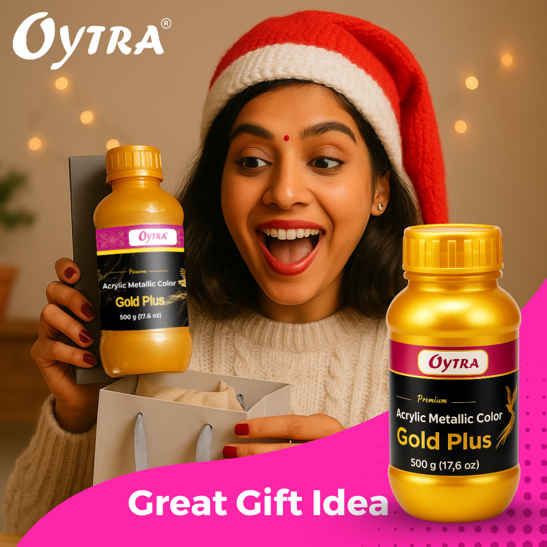 500 Grams Metallic Acrylic Paint (Gold)