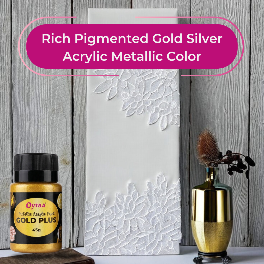 45 Grams Metallic Acrylic Paint (Gold)