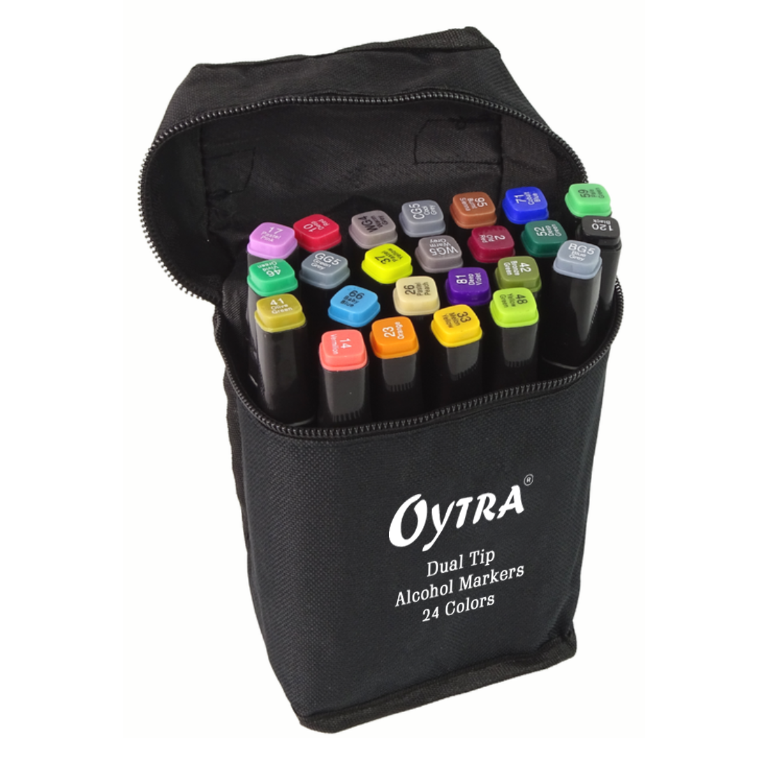 24 Pack Multi-Surface Acrylic Paint Pens - Dual Tip Design, Vibrant Colors