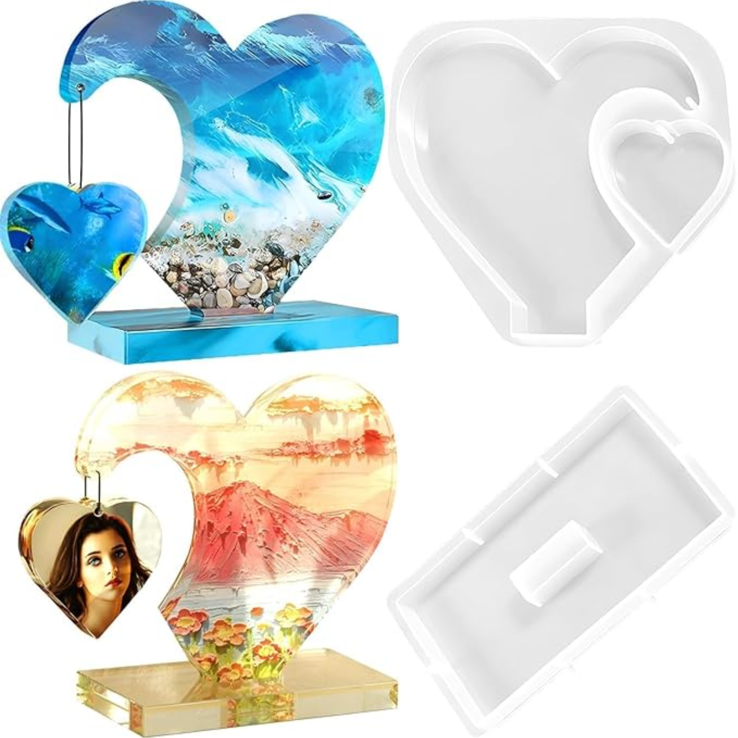 Hanging Heart Photo Frame Resin Mould