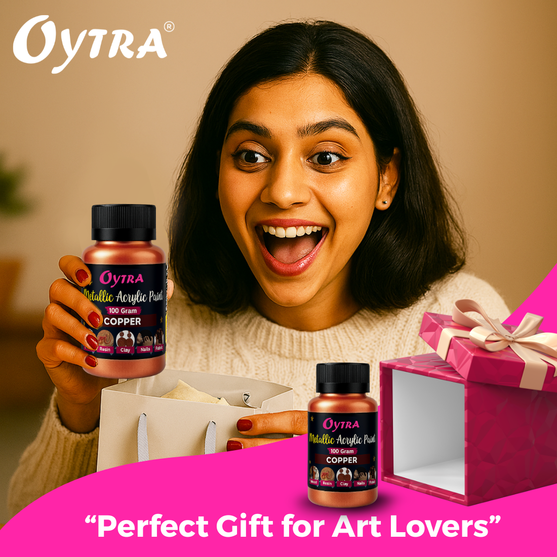 100 Grams Metallic Acrylic Paint (Copper)