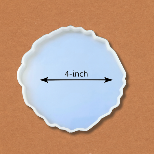 4 Pieces Resin Coaster Mould 4 Inch Round Agate