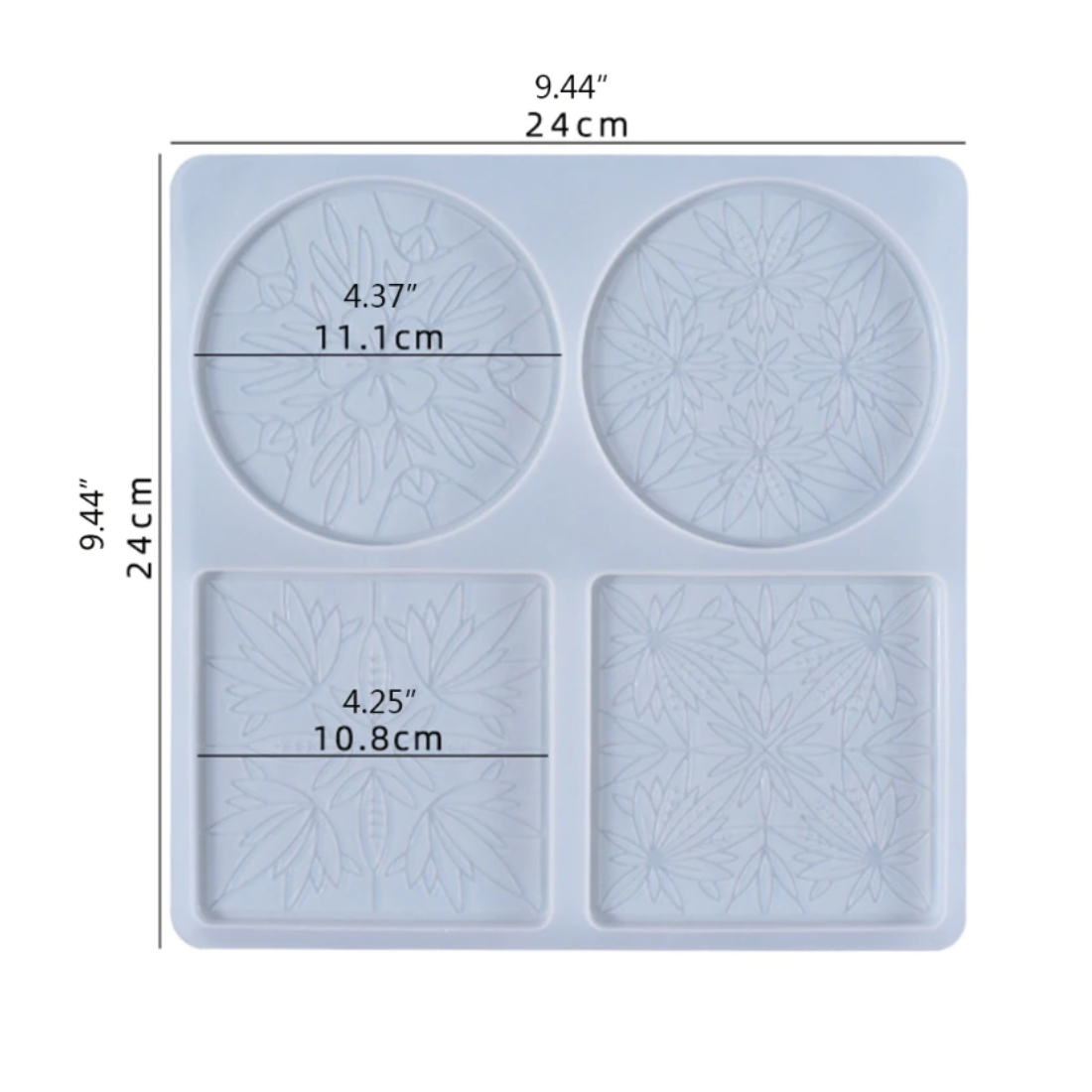 3D Silicone Resin Mould Coaster Floral Design