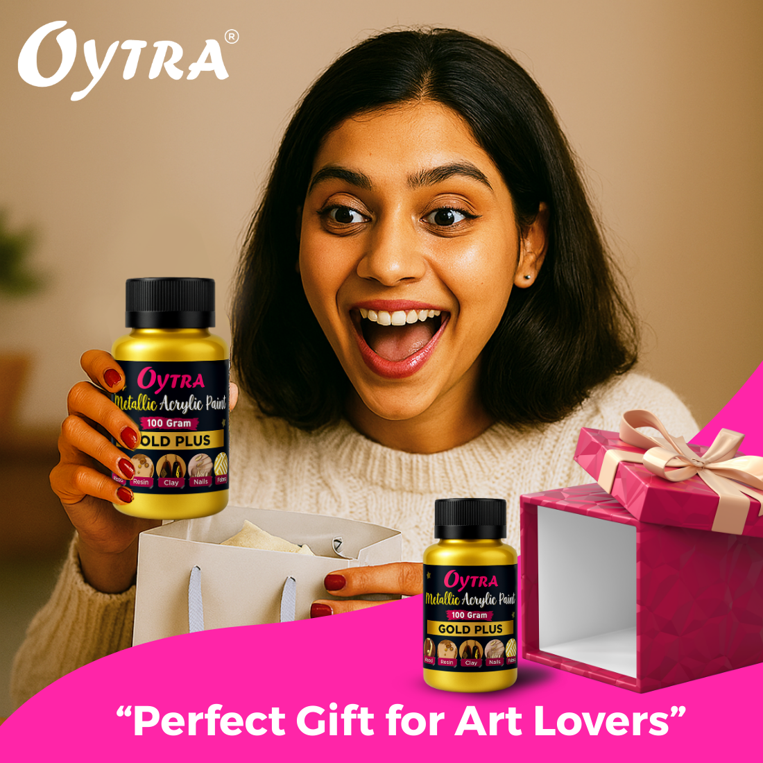 100 Grams Metallic Acrylic Paint (Gold)