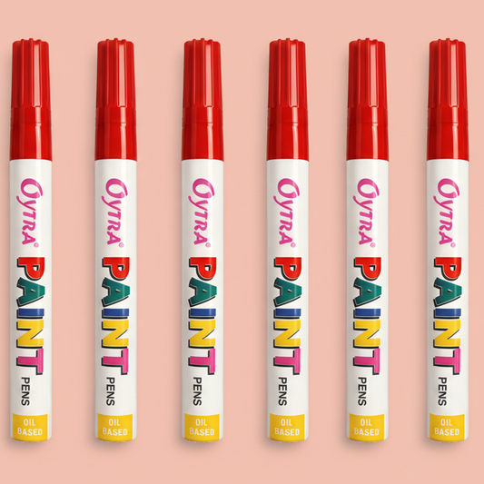 Red Paint Permanent Marker Pen Set of 6