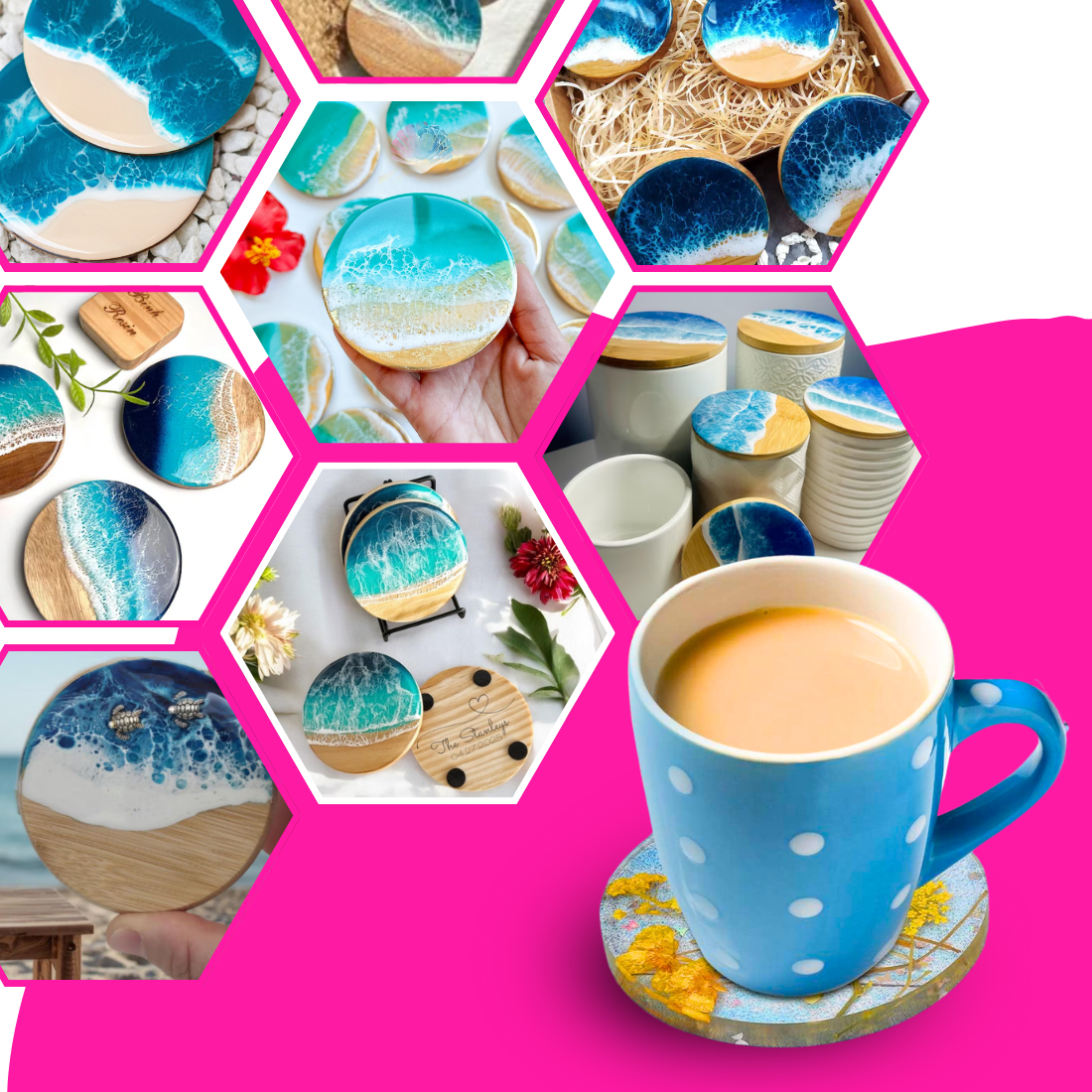 Round Coaster Resin Art Mould 4 Inch