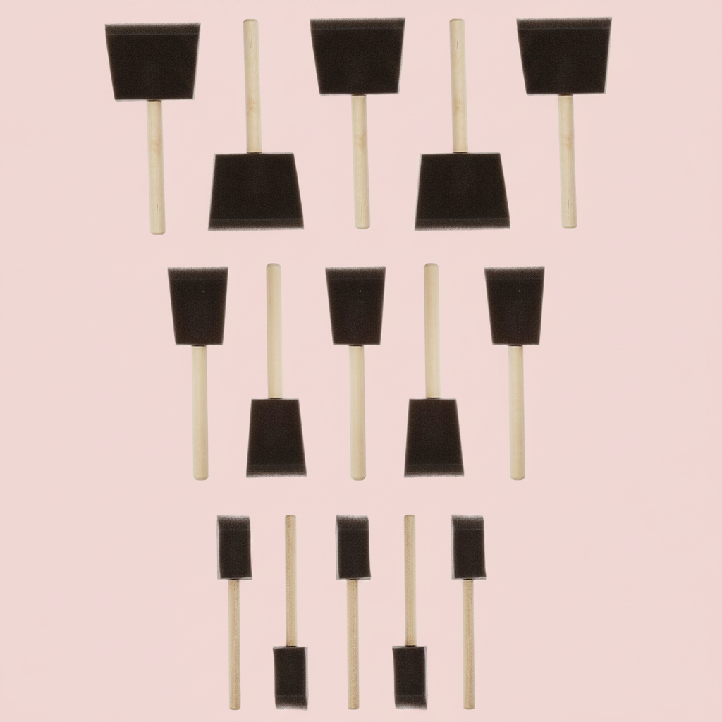 15 Foam Sponge Paint Brushes Set
