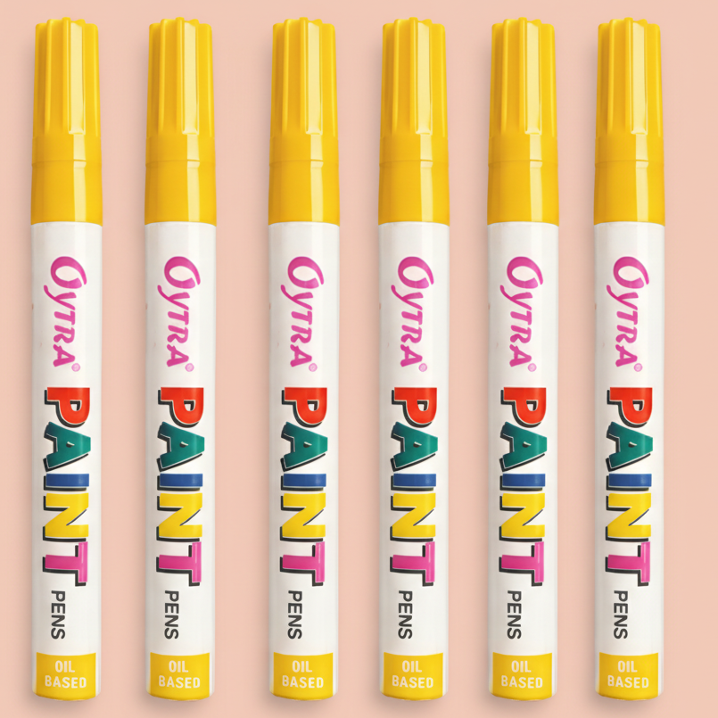 Yellow Paint Permanent Marker Pen Set of 6