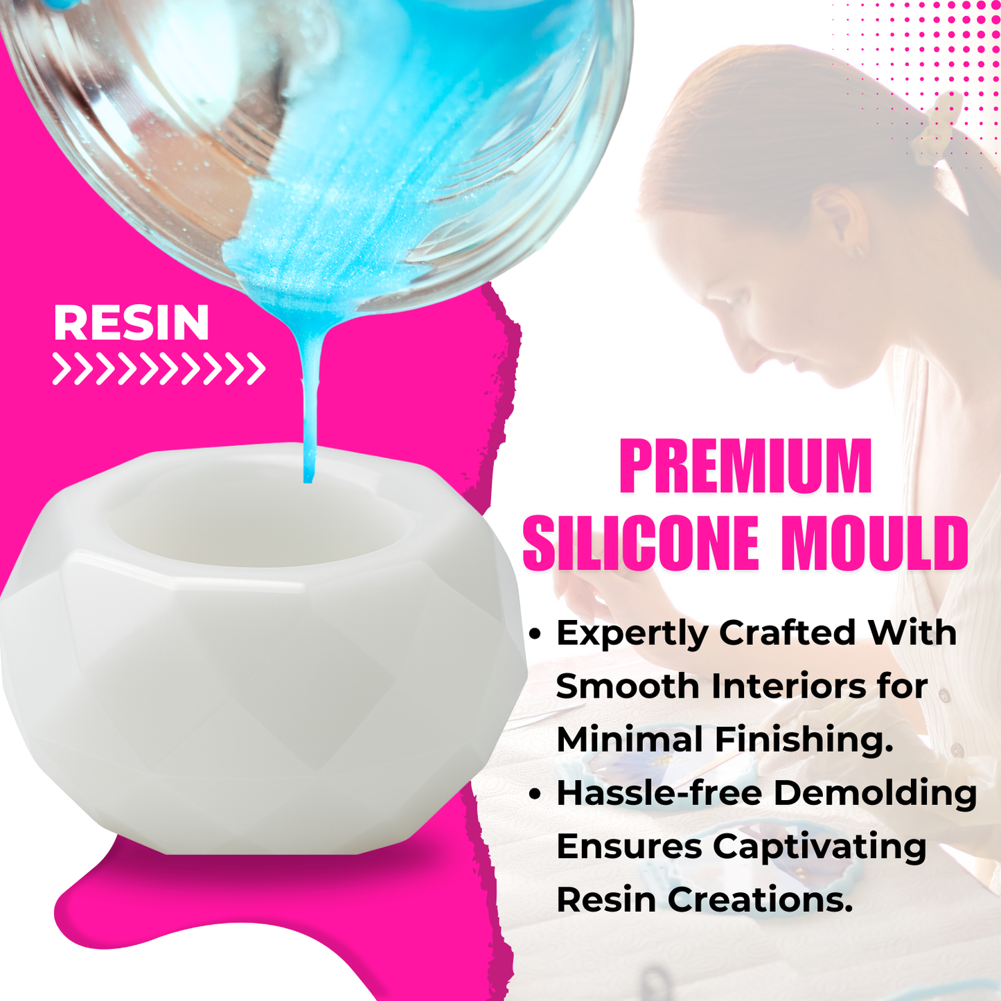 Diamond Round tea Light Resin Mould