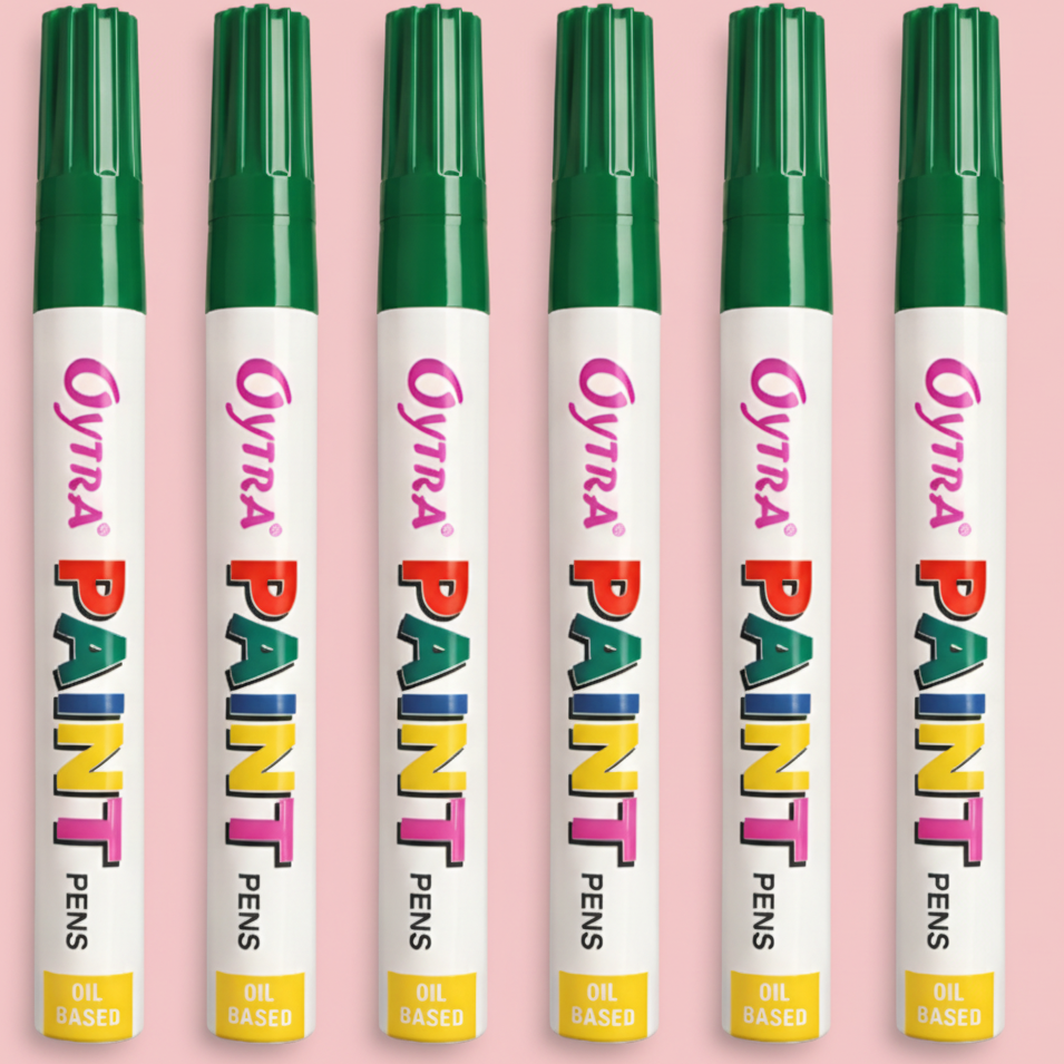 Green Paint Permanent Marker Pen Set of 6