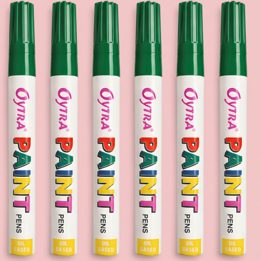 Green Paint Permanent Marker Pen Set of 6