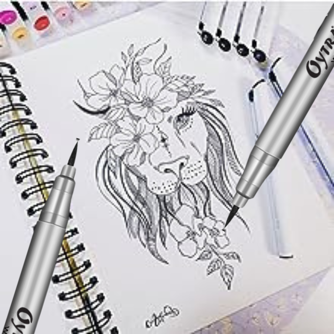 Black Fineliners Pen Set of 6 Pcs