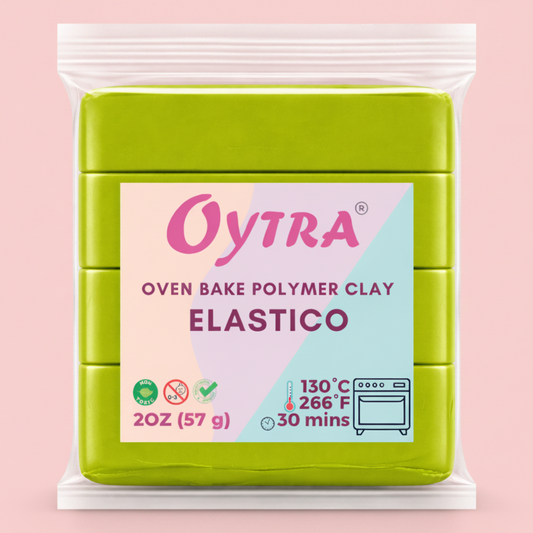 57 Grams (18 Light Green) Polymer Clay Oven Bake for Jewlery Making Elastico Series