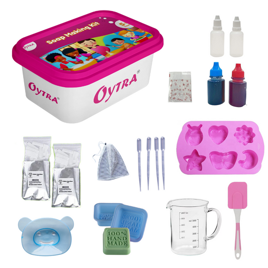 Oytra Soap Making Kit for Kids 5+ Years | 7 Mould Shapes | Science Experiment Kit for Boys & Girls, Safe & Non - Toxic Kit for Birthday Gifts | Toy DIY Fun Toys