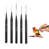 Oytra Detailing Paint Brushes Set - 5pcs Professional Miniature Liner Brushes for Fine Detailing &amp; Painting with Brush Holder for Acrylic, Oil, Watercolor &amp; Gouache
