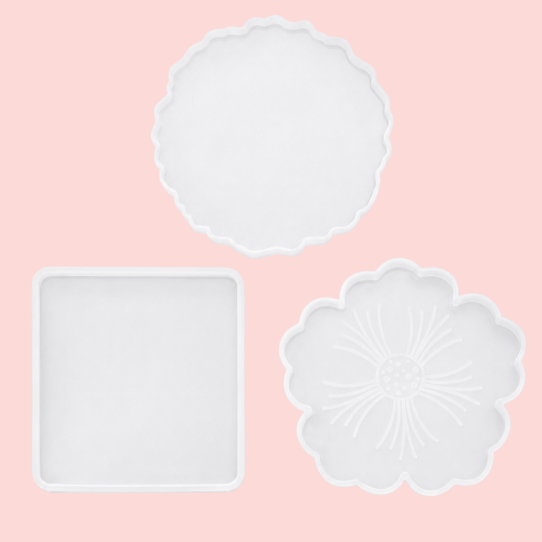 Resin Art Mould 4 Inch Set of 3 for Coaster