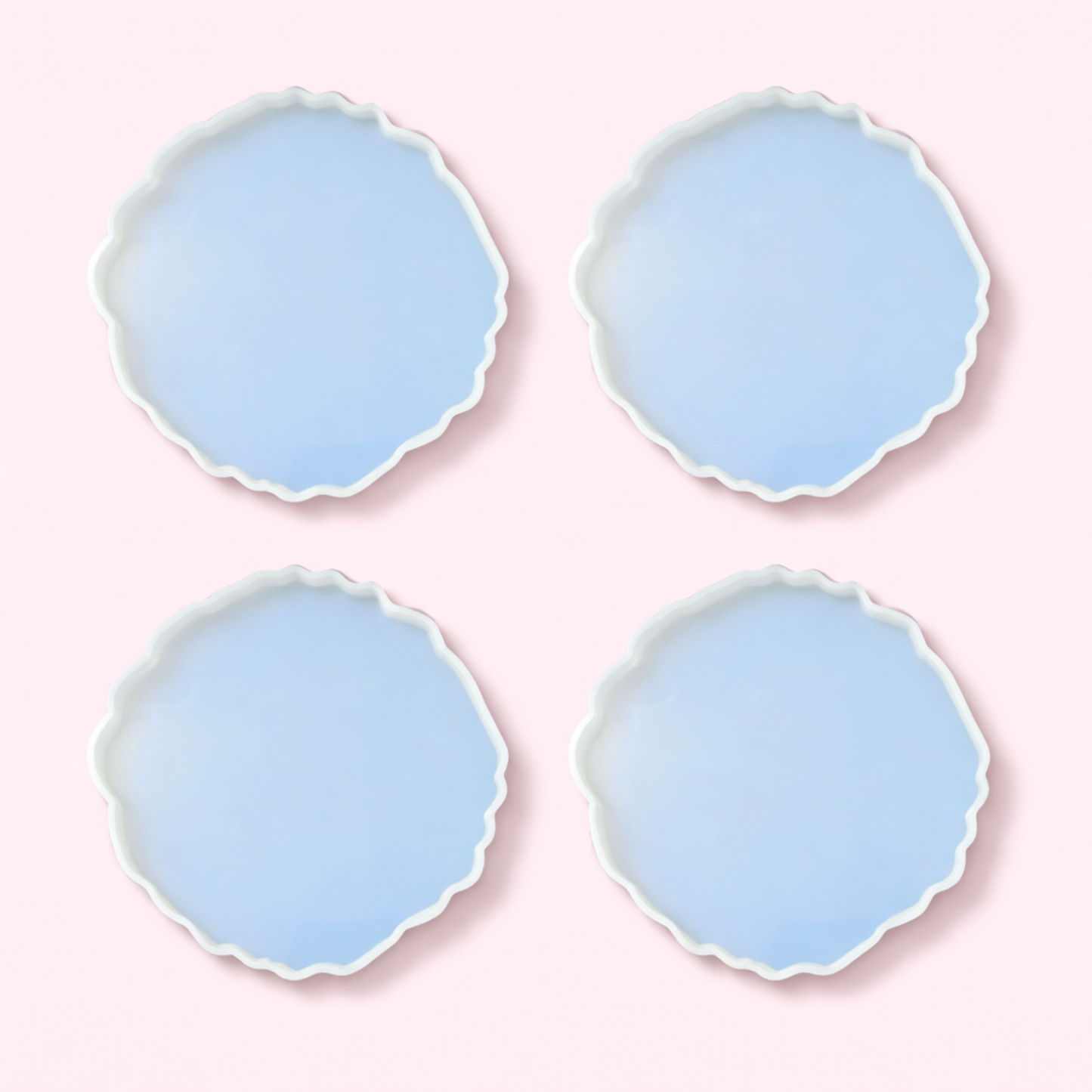 4 Pieces Resin Coaster Mould 4 Inch Round Agate