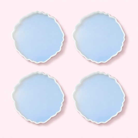 4 Pieces Resin Coaster Mould 4 Inch Round Agate