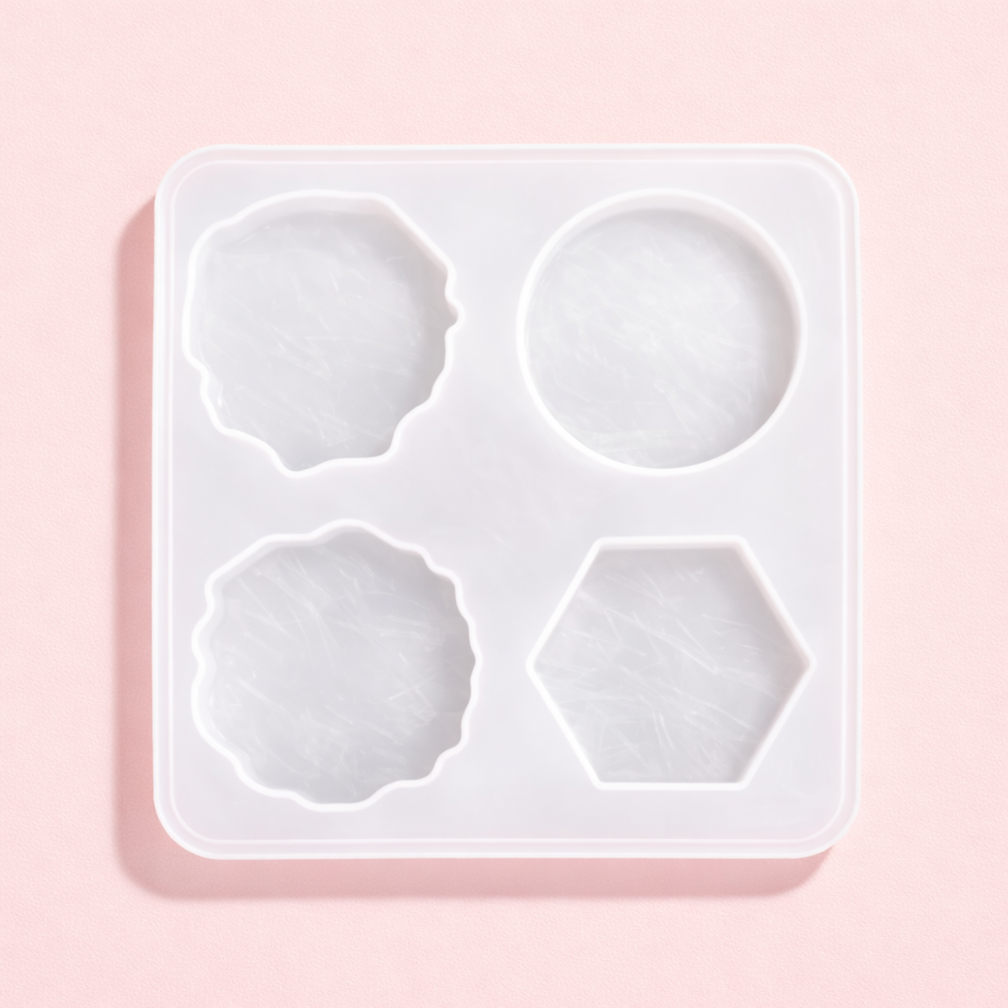 4pcs Keychain Hexagon Mix Resin Mould