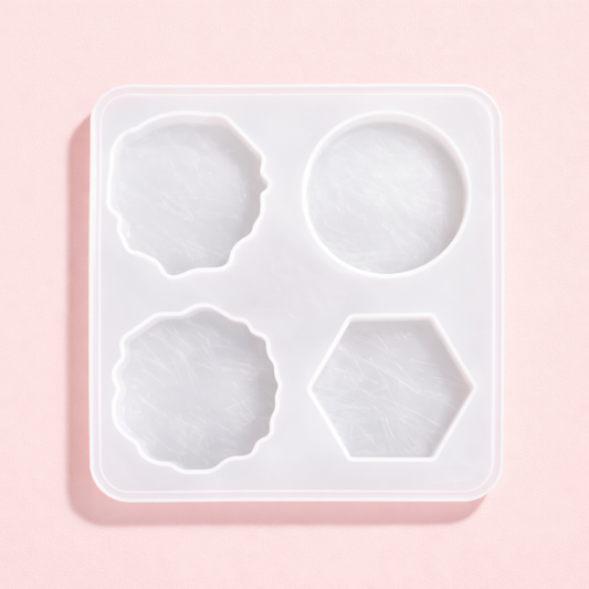 4pcs Keychain Hexagon Mix Resin Mould