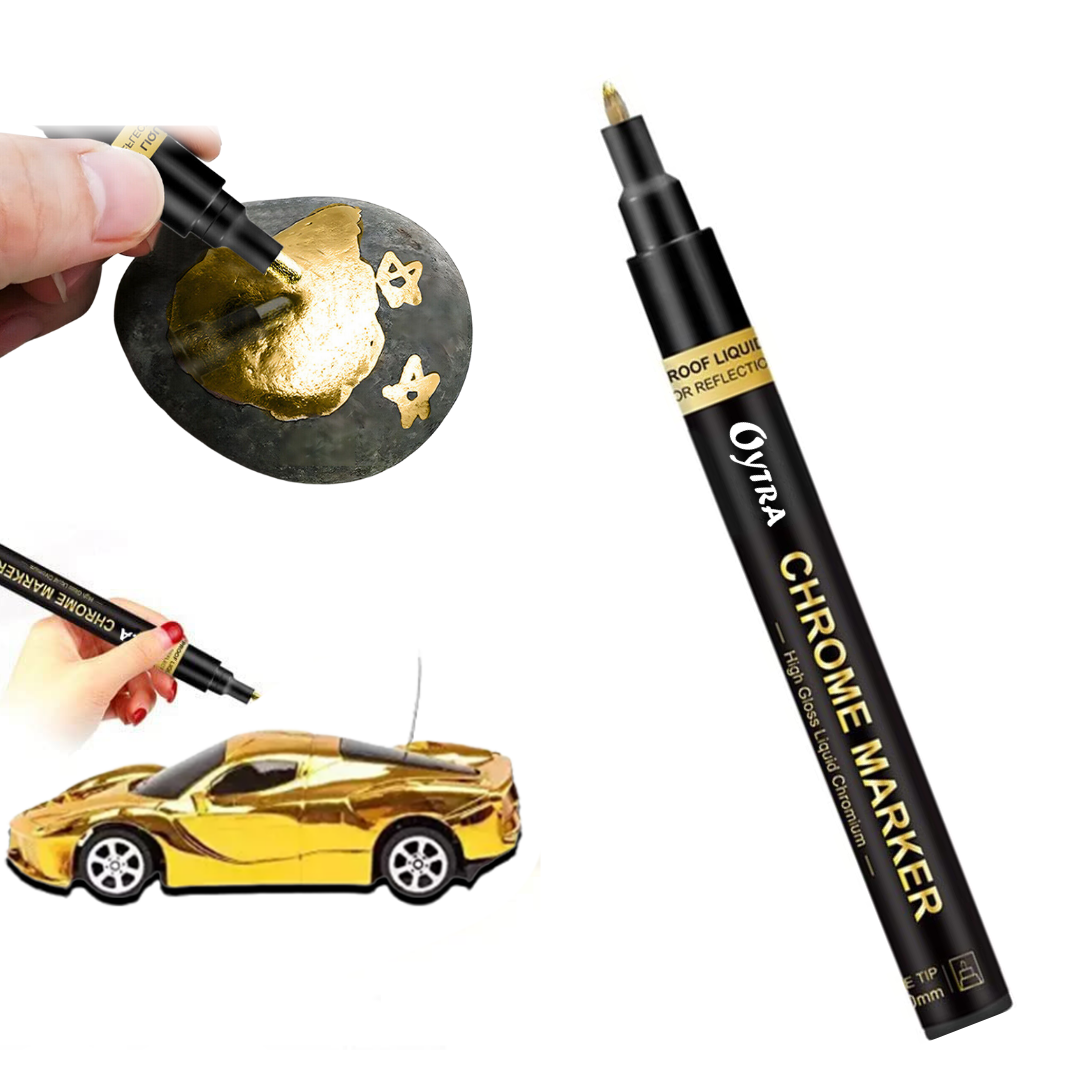 4/2Pcs Gold Silver Metallic Pen Resin Drawing Pen Acrylic Paint