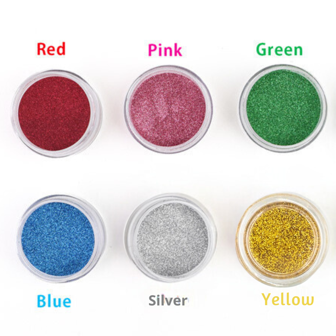 6 Color Glitter Powder Set