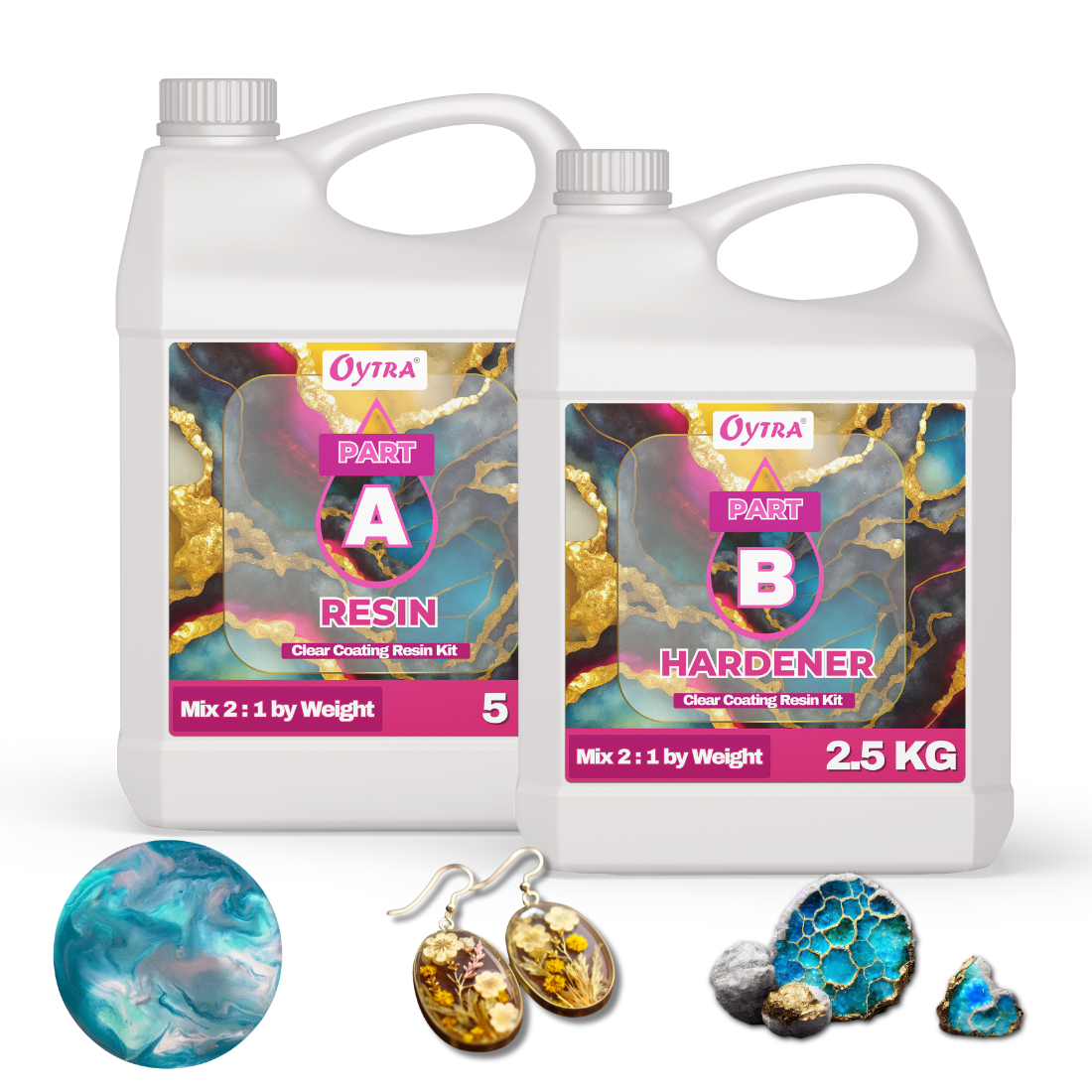 7.5 Kgs Resin Art Kit with Hardener 2:1 Ratio - Oytra