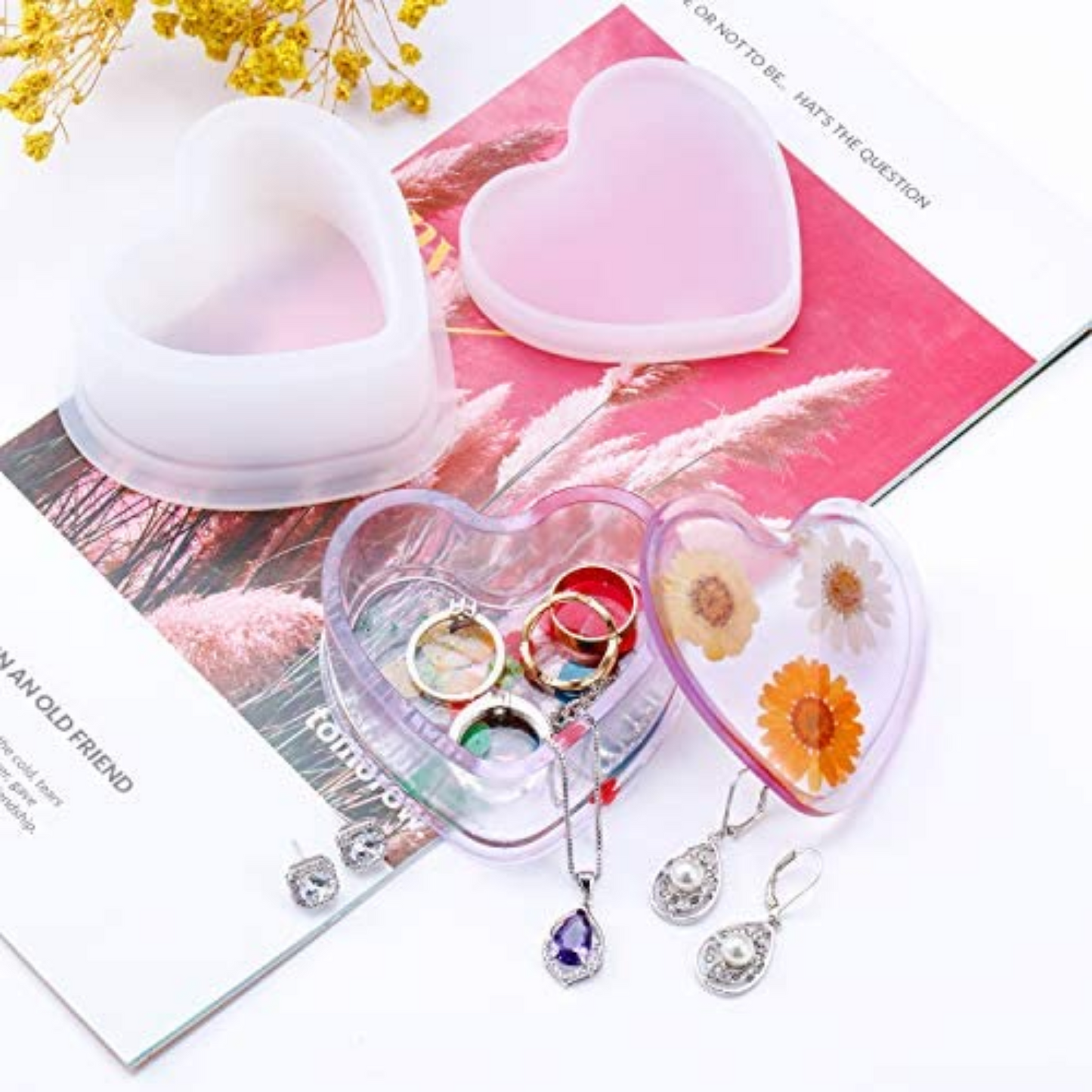 
Heart Box Silicone Mould Resin Liquid For Epoxy Resin Art Diy Making Casting And Craft Projects
