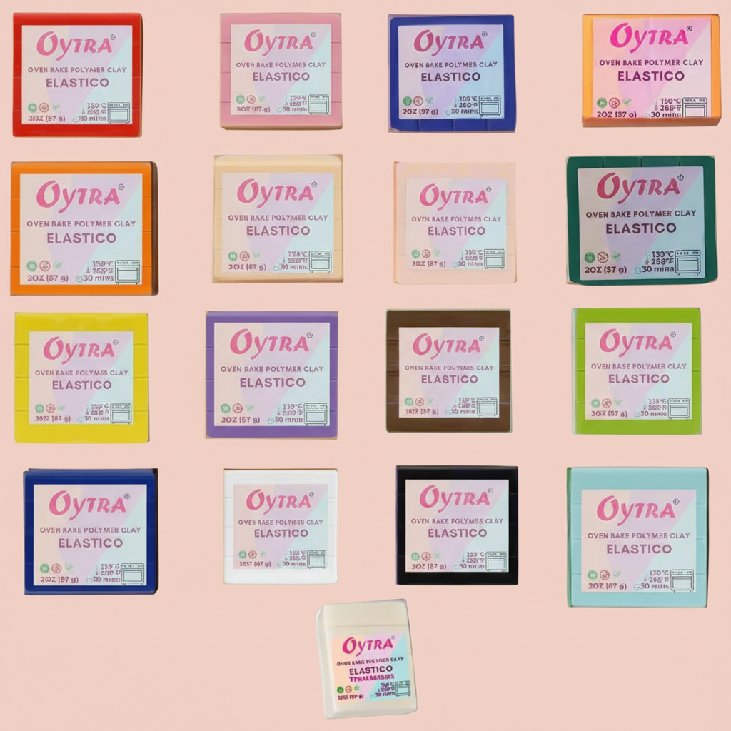 Oytra Polymer Oven Bake Clay Kit Set Elastico Series Clay 57g/2oz per Colour