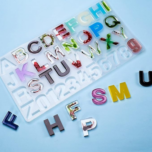 ABCD Alphabet Silicone Mould with Hole for DIY Art Resin