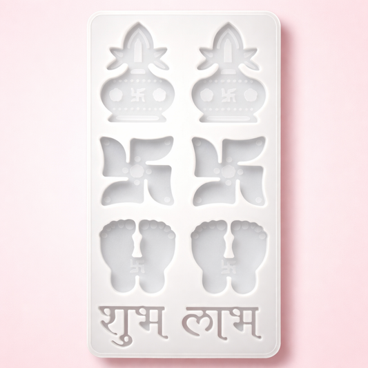 8 Cavity Kalash Sathiya Subh Labh Silicone Mold Crafting