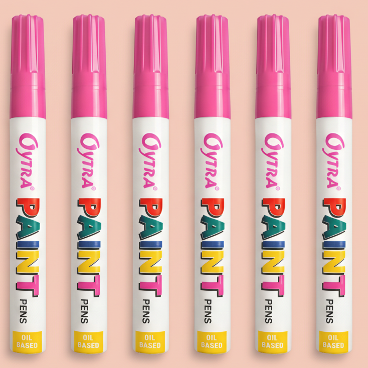 Pink Paint Permanent Marker Pen Set of 6