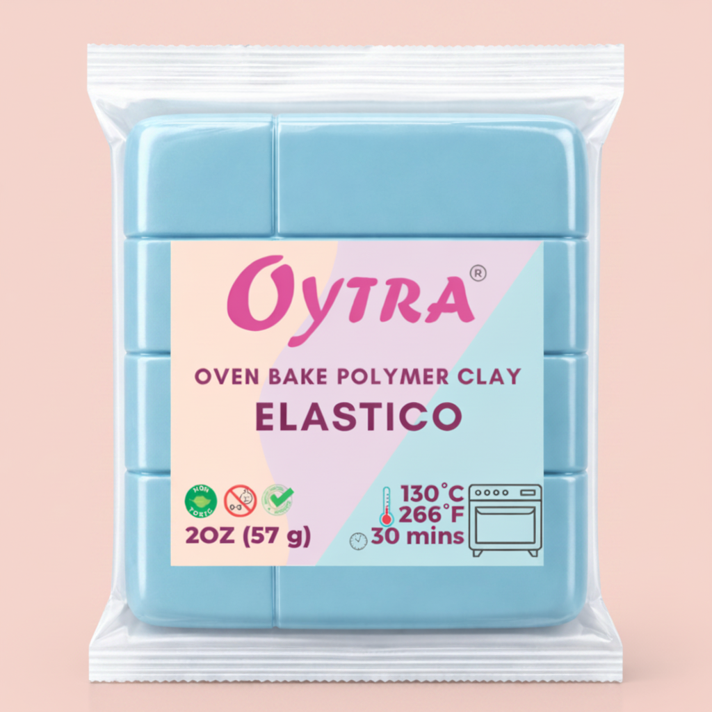 57 Grams (25 Sky Blue) Polymer Clay Oven Bake for Jewlery Making Elastico Series