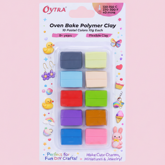 10 Color Polymer Oven Bake Clay Pastel Colors