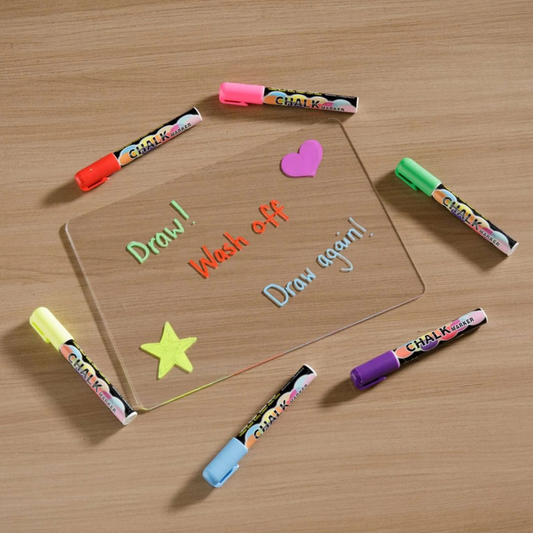 Vibrant Chalk Pens & Acrylic Sheet Set