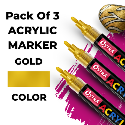 Acrylic Paint Marker Pens 3 Pcs - Gold - image 2