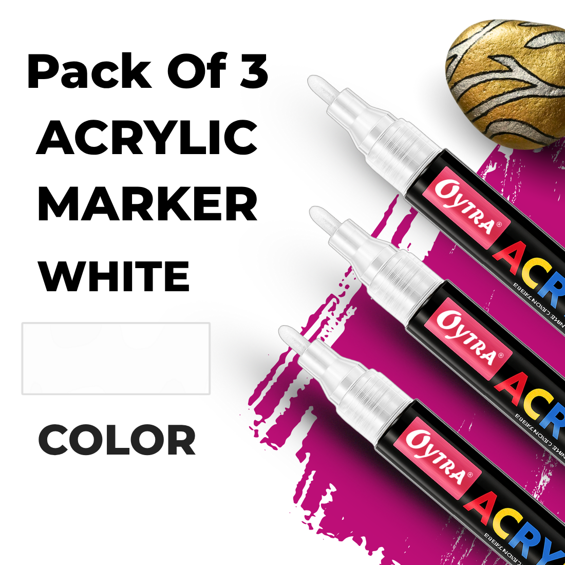 Acrylic Paint Marker Pens 3 Pcs - White