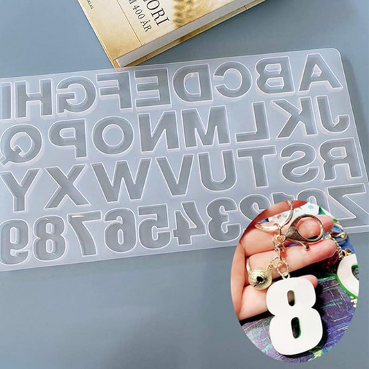 ABCD Alphabet Silicone Mould with Hole for DIY Art Resin