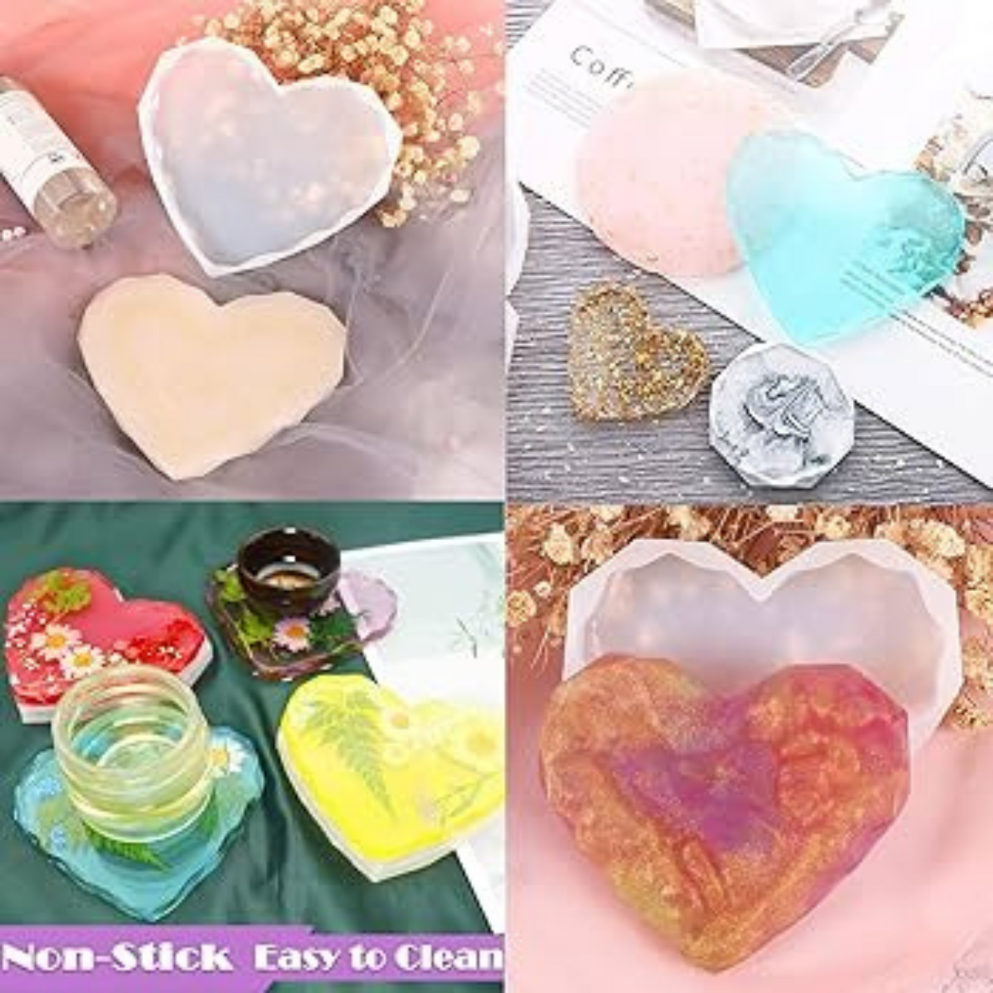 5 Inch Diamond Heart Resin Mould