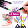Oytra Brush Pen Set 48 Water Color Brush Pens with Flexible Fiber Tip Calligraph  Doodle