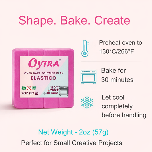 57 Grams (30 Violet) Polymer Clay Oven Bake for Jewlery Making Elastico Series