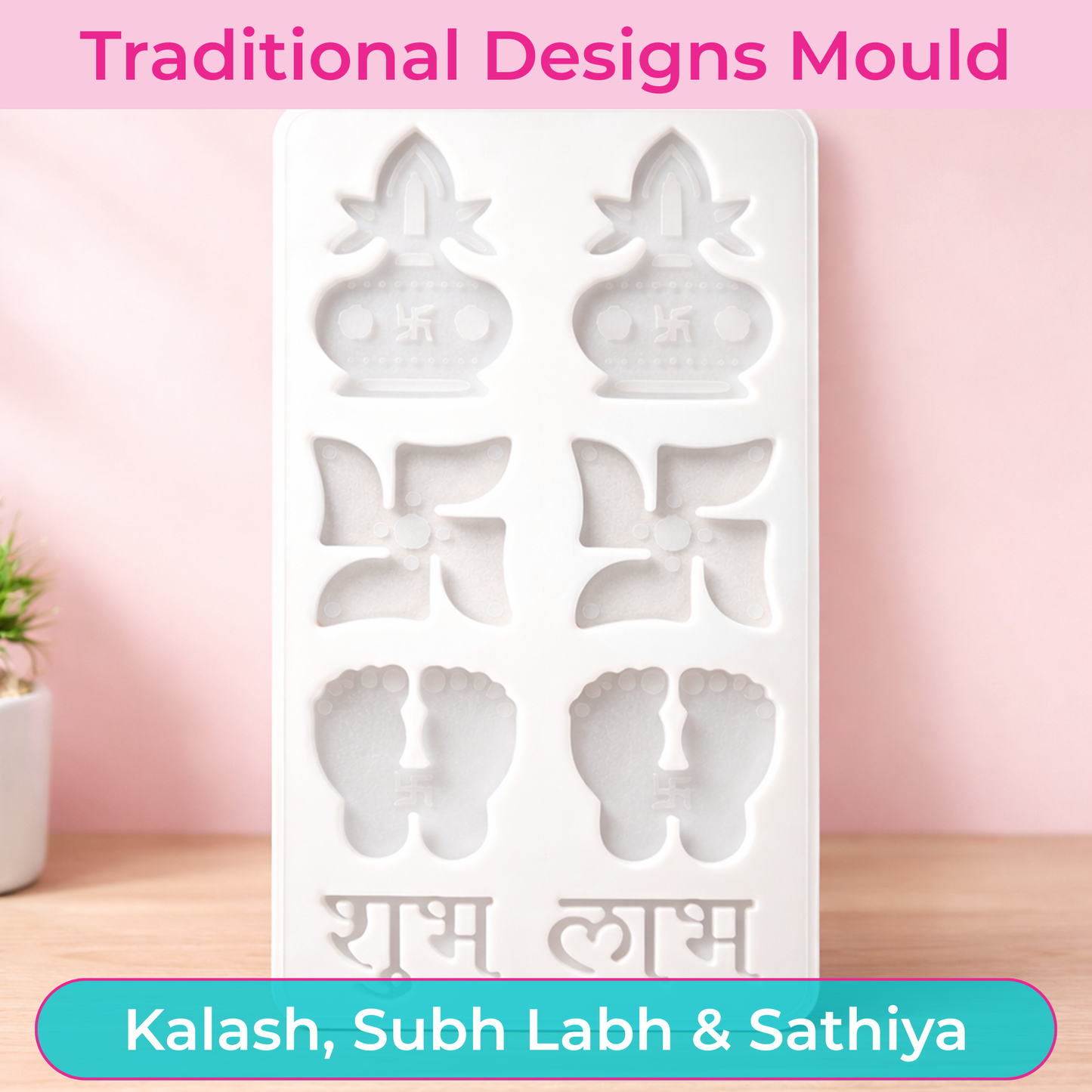 8 Cavity Kalash Sathiya Subh Labh Silicone Mold Crafting