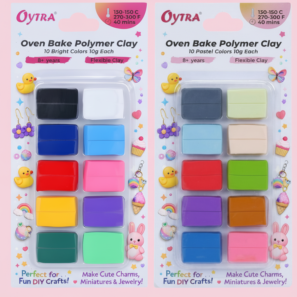 20 Color Polymer Oven Bake Clay Set for Jewelry Earrings Making